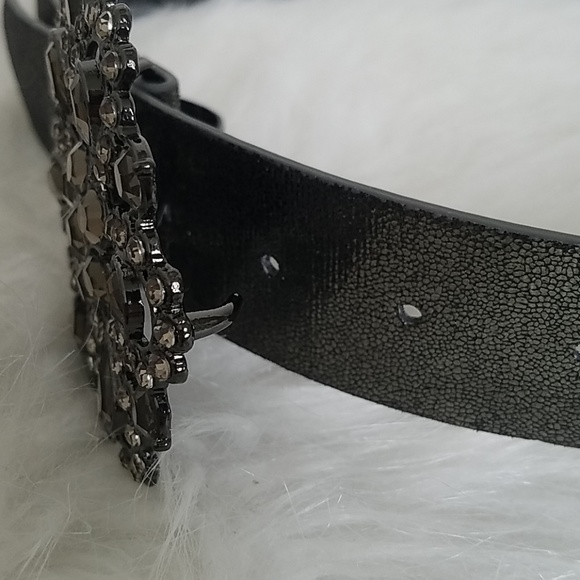 Metallic pewter rhinestones belt - Picture 3 of 5